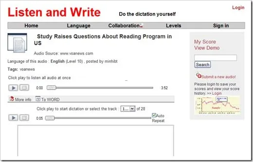 Listen and Write - Dictation